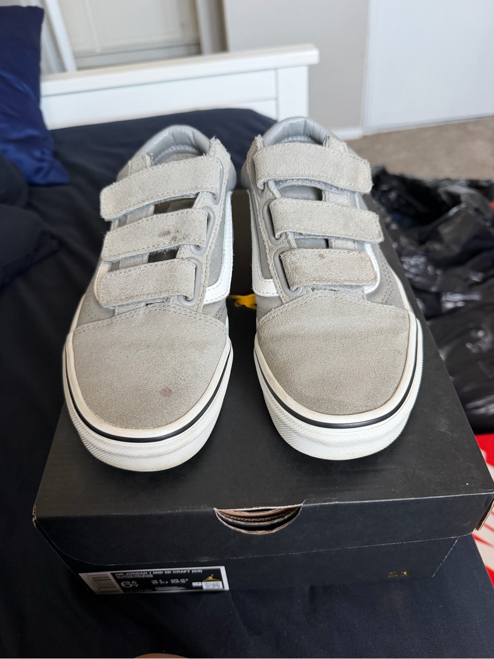 Gray Velcro Vans